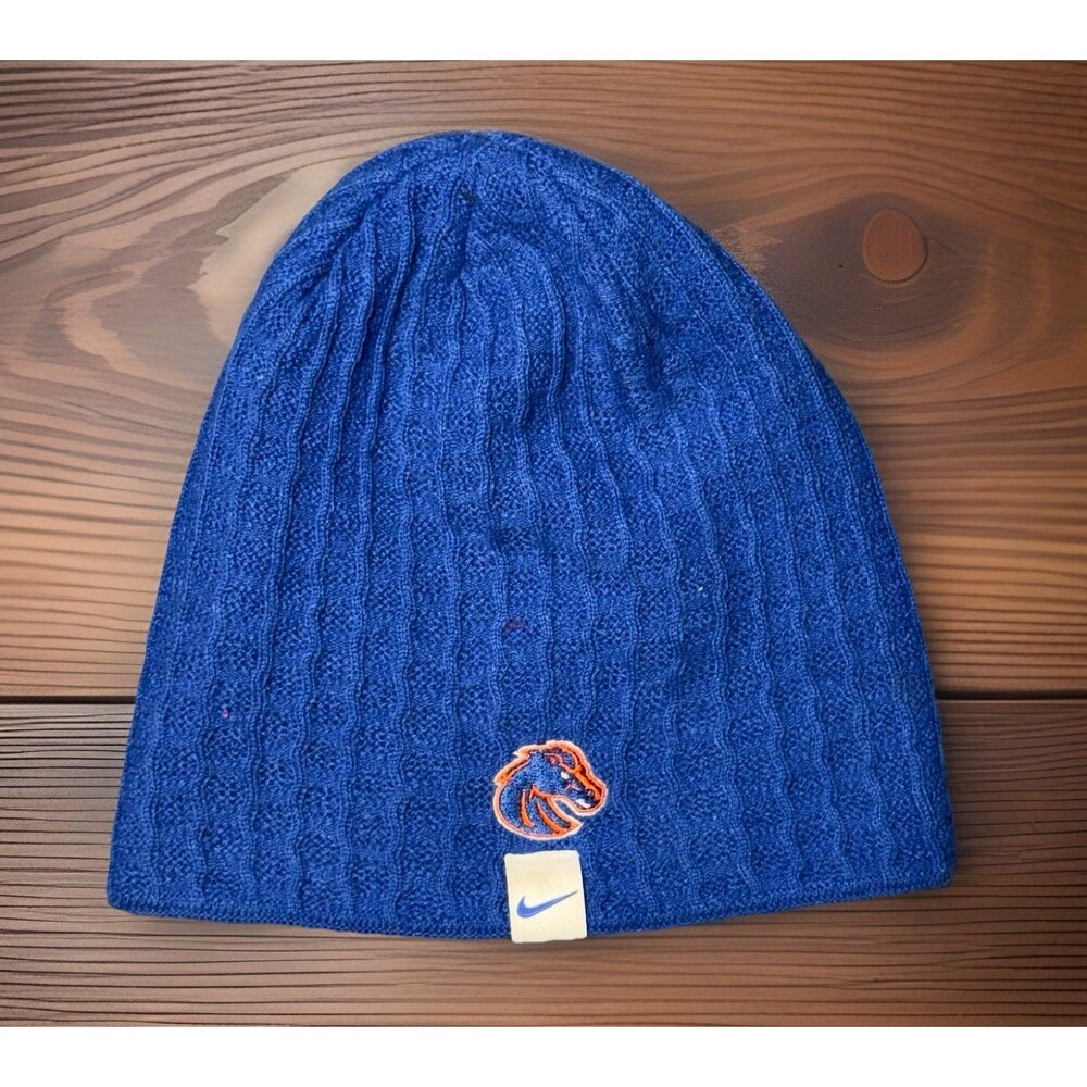 Vintage Nike Boise State Beanie BSU Broncos Football Winter Cap Blue One‎ Size